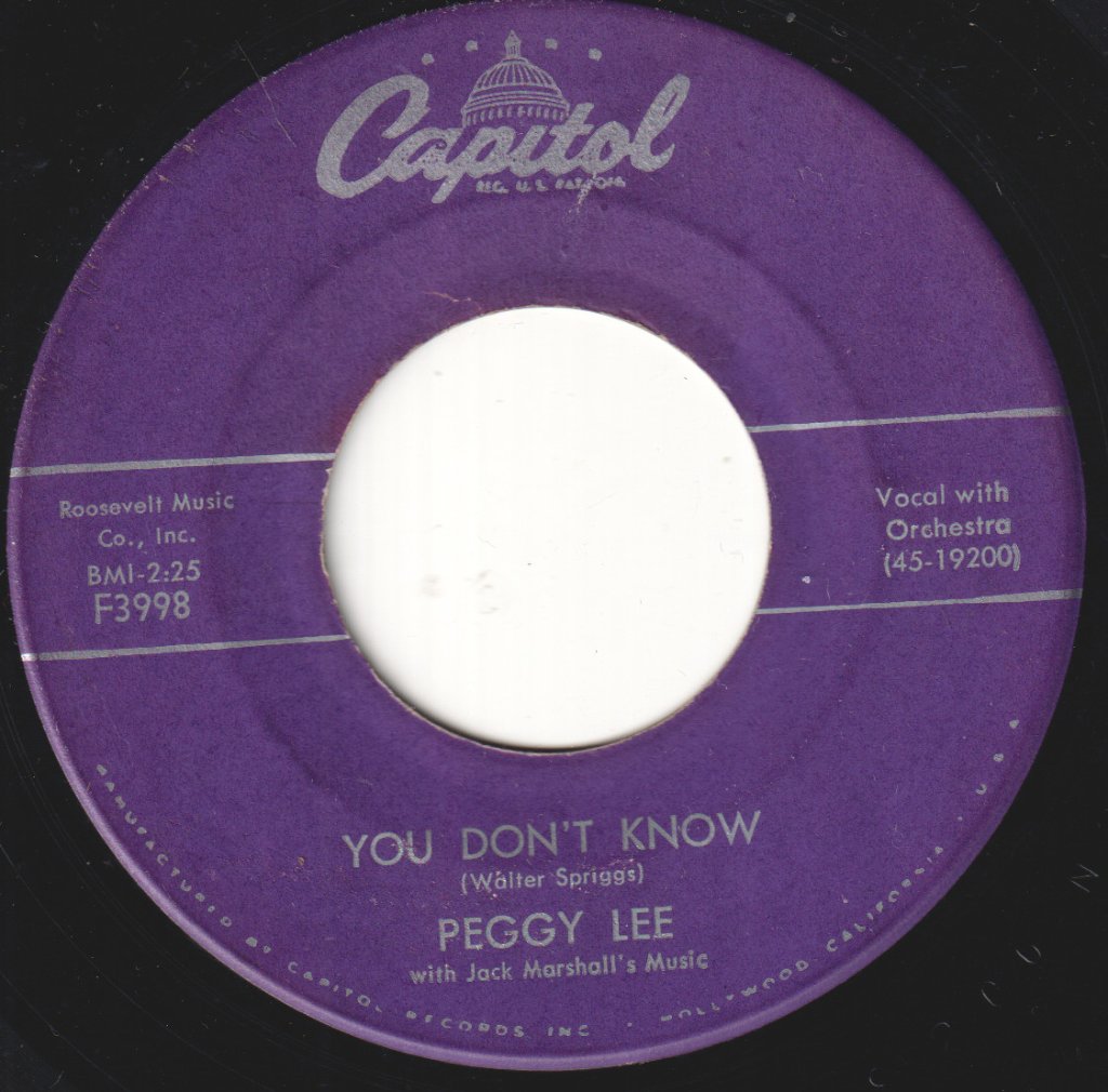 Peggy Lee - Fever / You Don't Know - 7 Inch