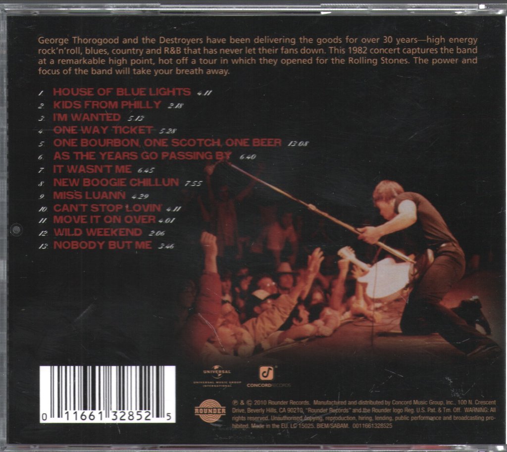 George Thorogood & The Destroyers - Live In Boston 1982 - Cd