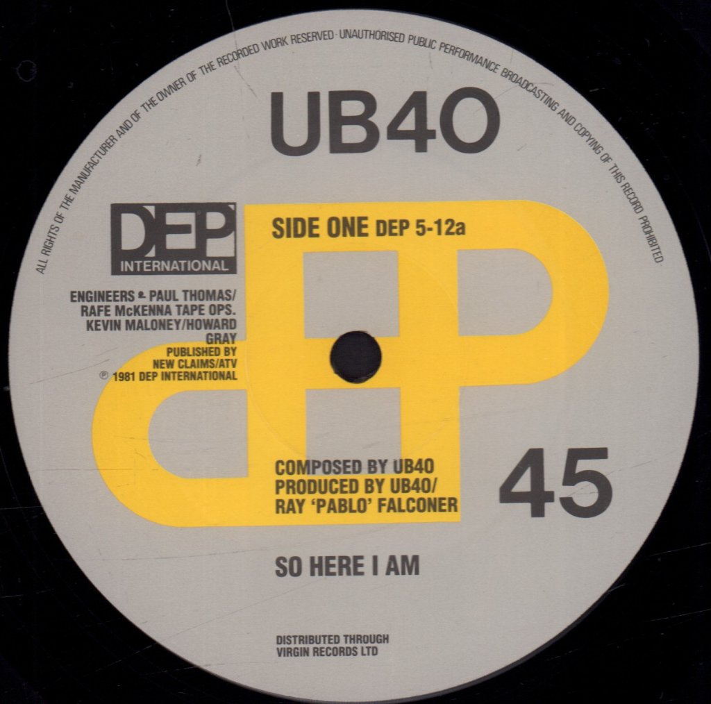 UB40 - So Here I Am - 12 Inch