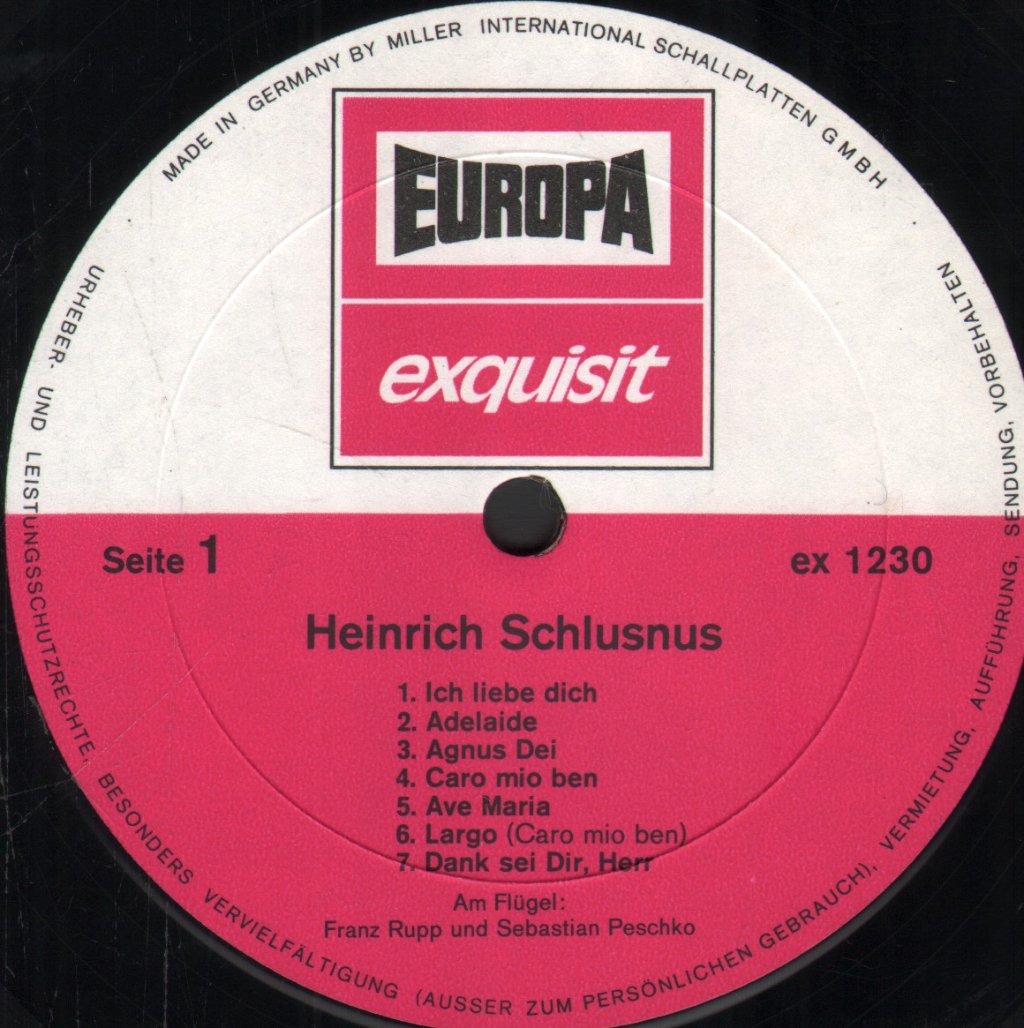 Heinrich Schlusnus - Heinrich Schlusnus - Lp