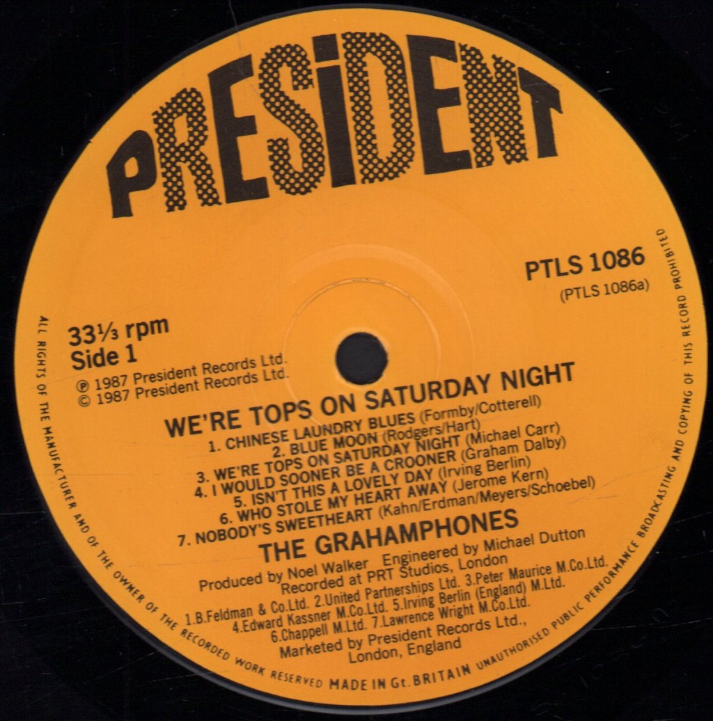Graham Dalby And The Grahamophones - We're Tops On Saturday Night - Lp