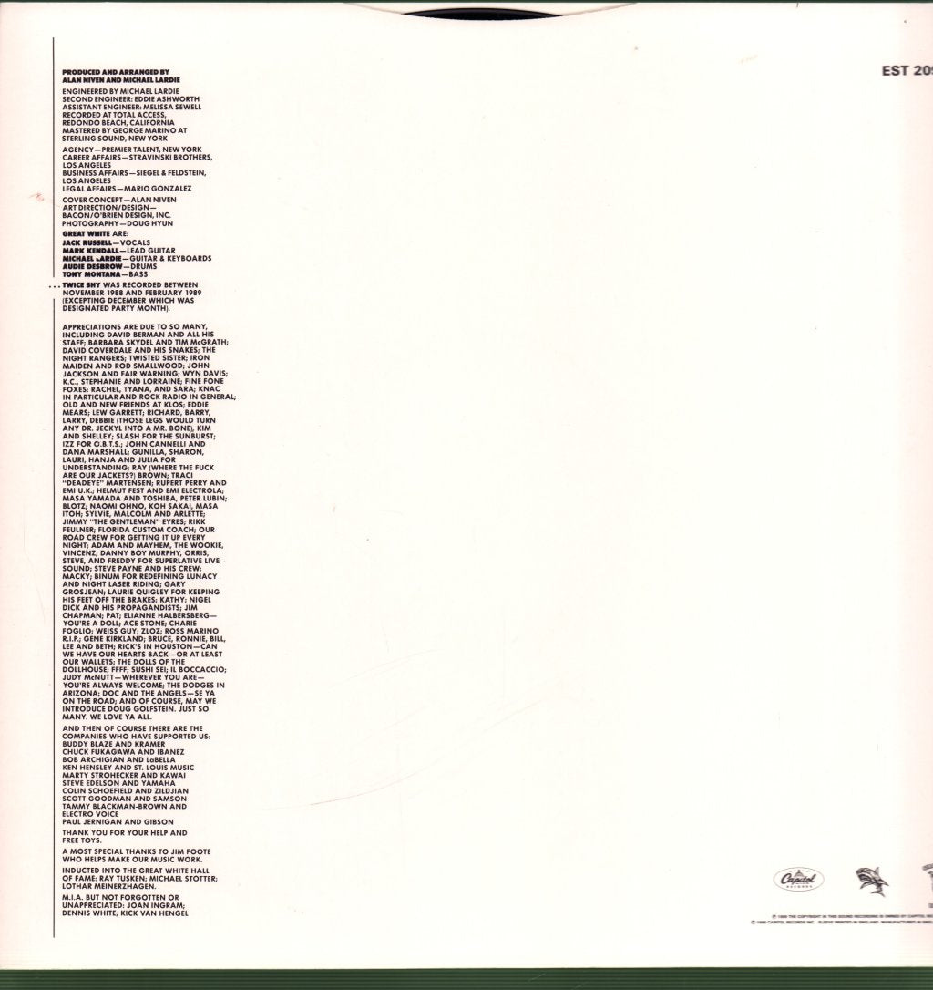 Great White - Twice Shy - Lp