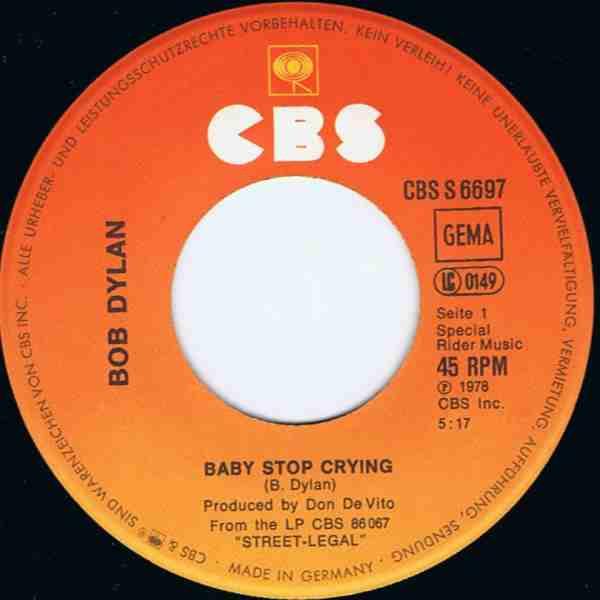 Bob Dylan - Baby Stop Crying - 7 Inch