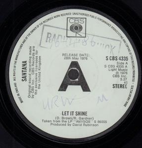 Santana - Let It Shine - 7 Inch