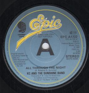 KC And The Sunshine Band - All Through The Night - 7 Inch