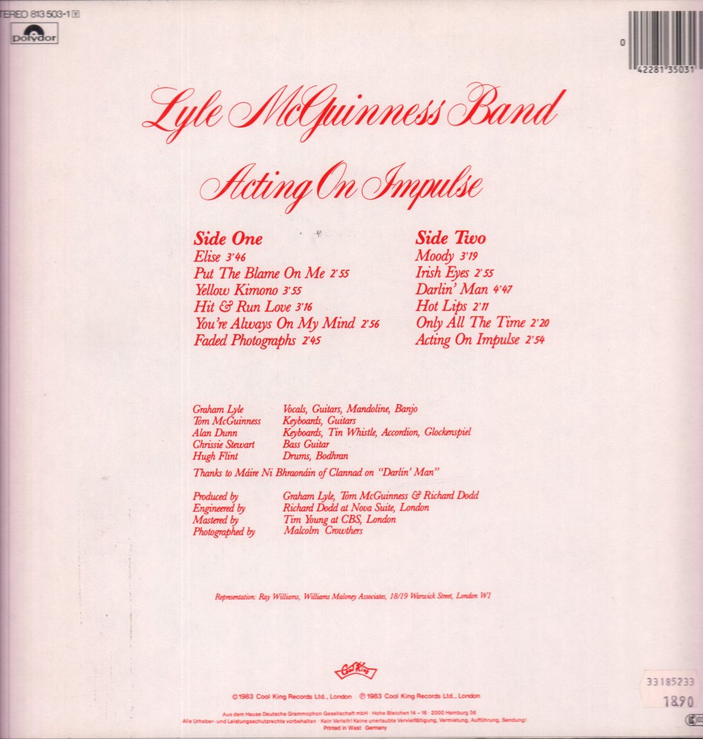 Lyle Mcguinness Band - Acting On Impulse - Lp