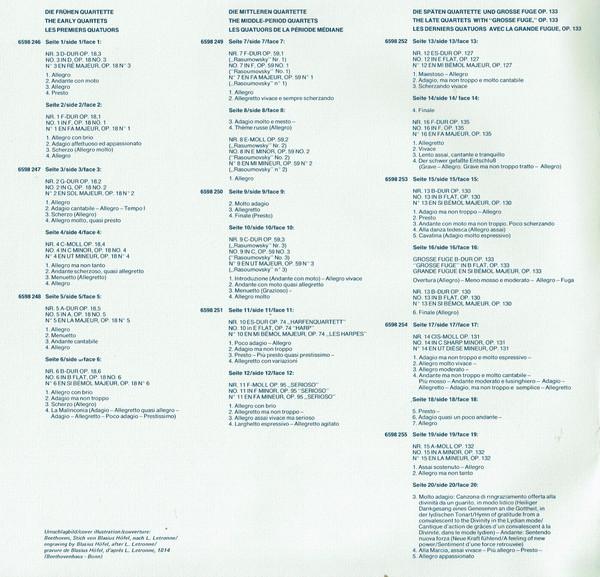 Ludwig Van Beethoven - Complete Works For String Quartet - Lp Set