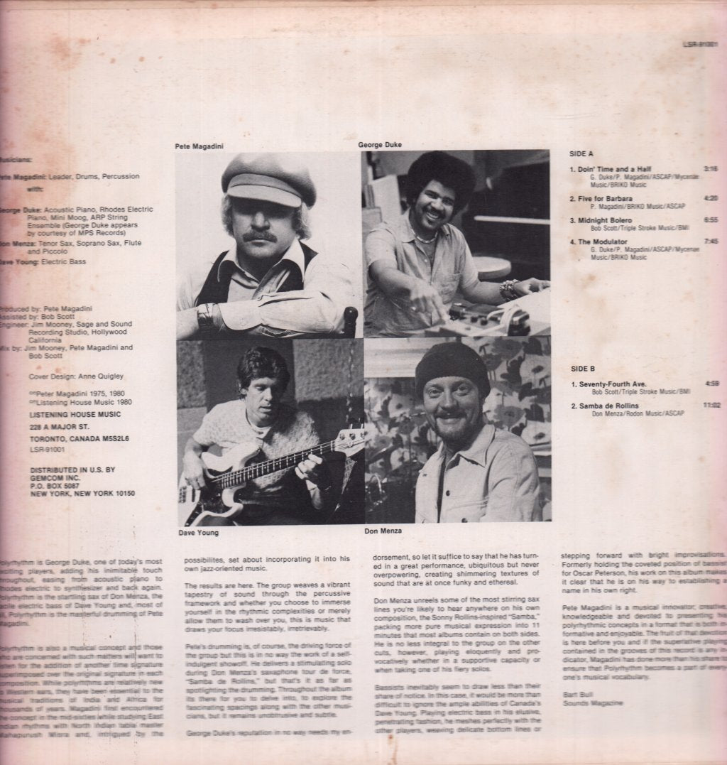 Peter Magadini Don Menza Dave Young George Duke - Polyrhythm - Lp
