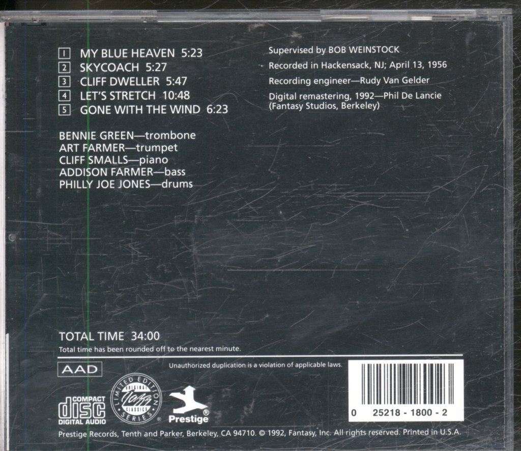 Bennie Green With Art Farmer - Bennie Green (With Art Farmer) - Cd