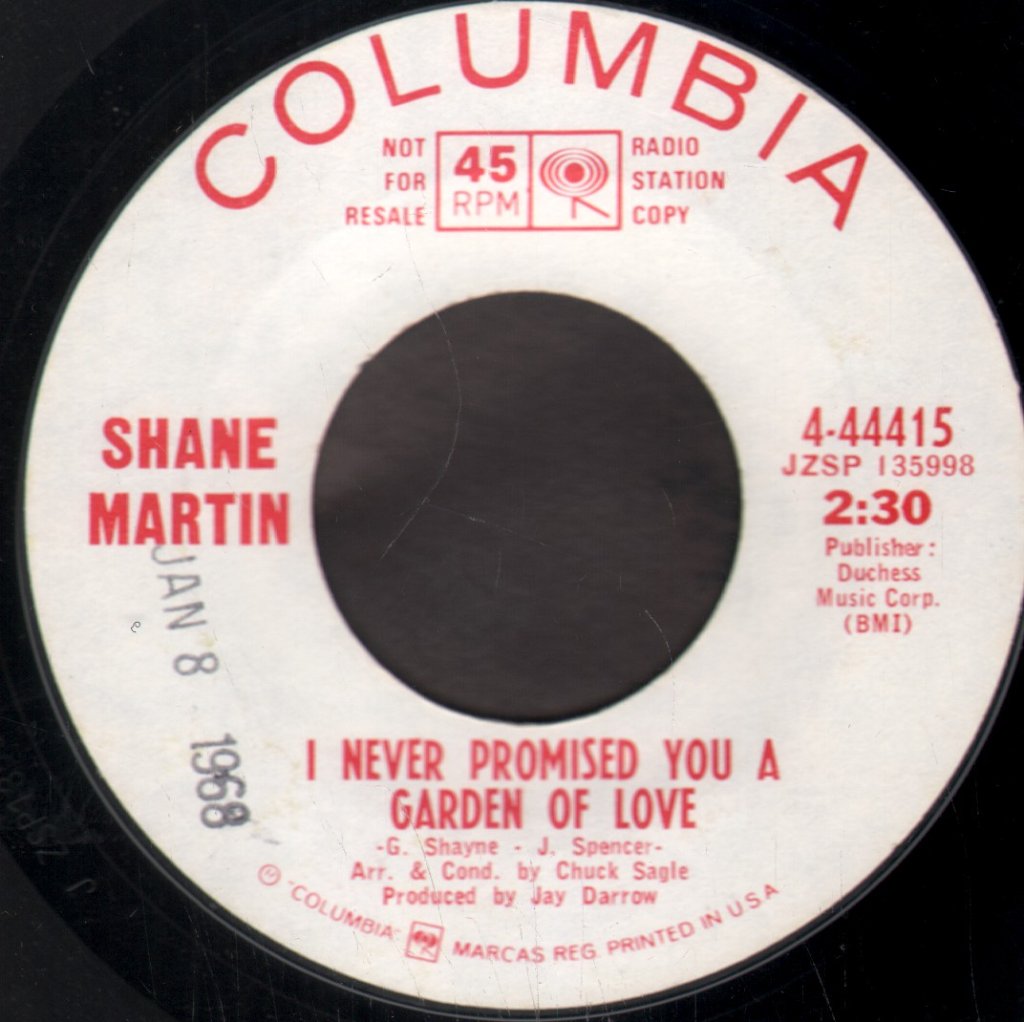 Shane Martin - Don't Take Tomorrow Away - 7 Inch