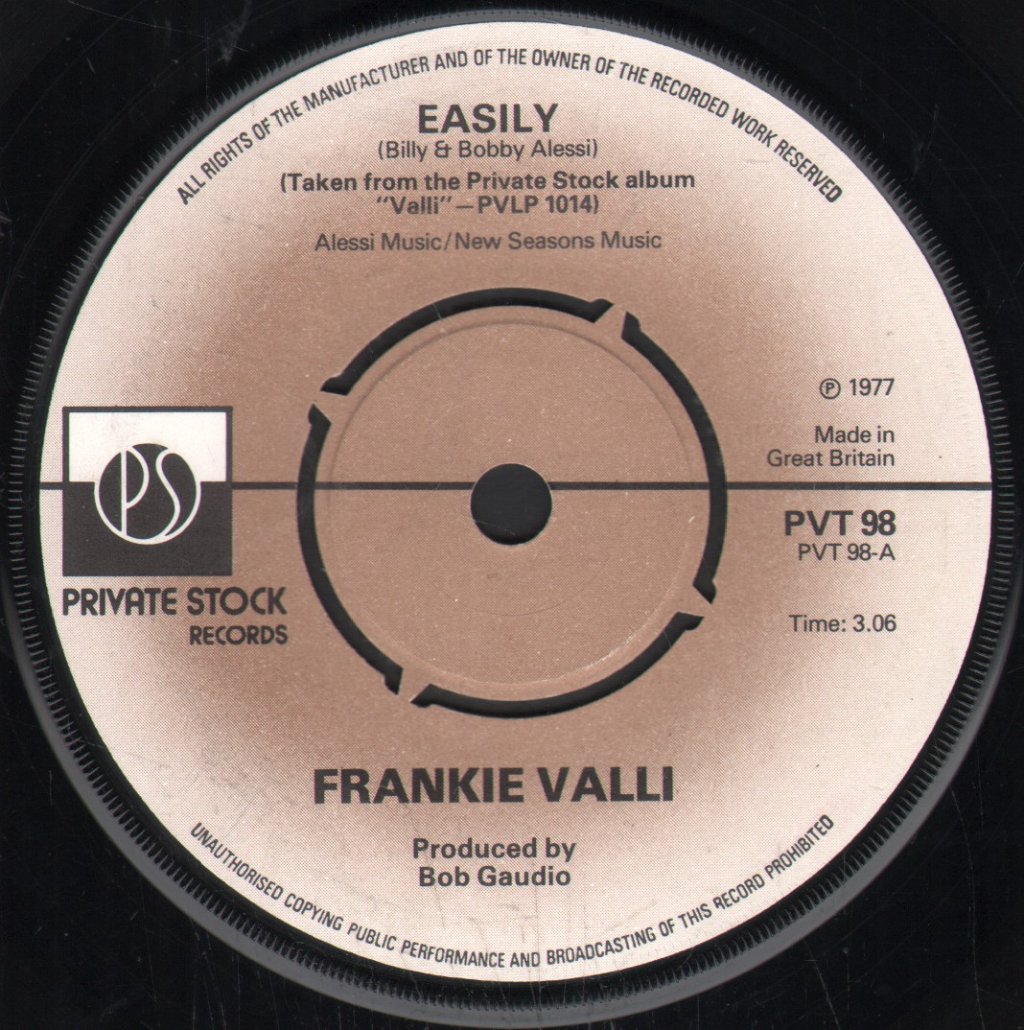 Frankie Valli - Easily - 7 Inch