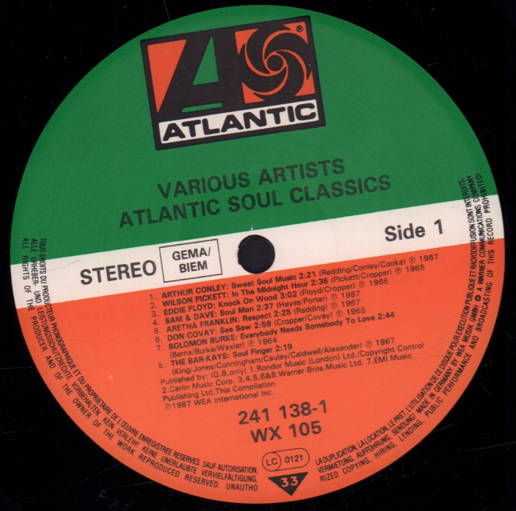 Various Artists - Atlantic Soul Classics - Lp