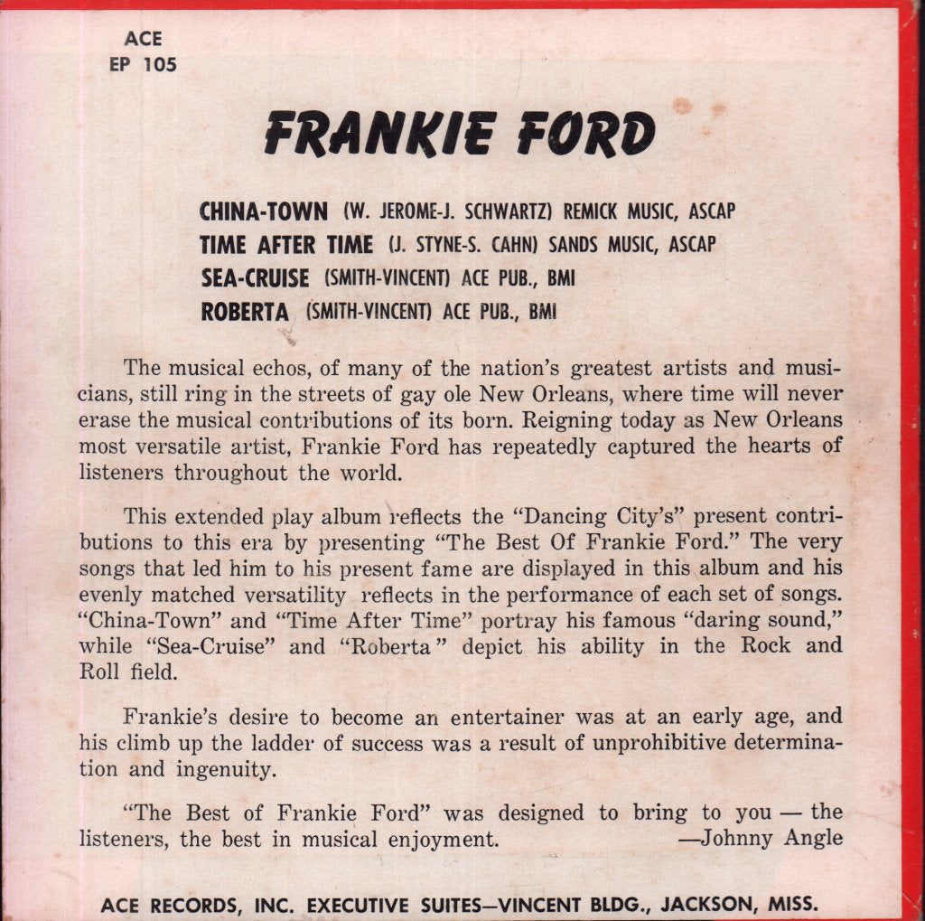 Frankie Ford - Best Of - 7 Inch