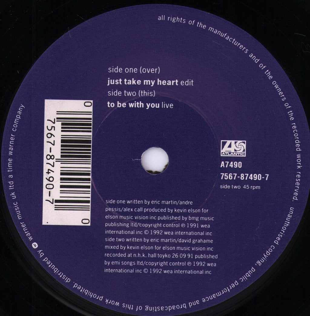 Mr Big (Metal Group) - Just Take My Heart - 7 Inch