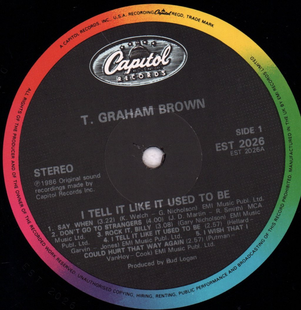 T Graham Brown - I Tell It Like It Used To Be - Lp
