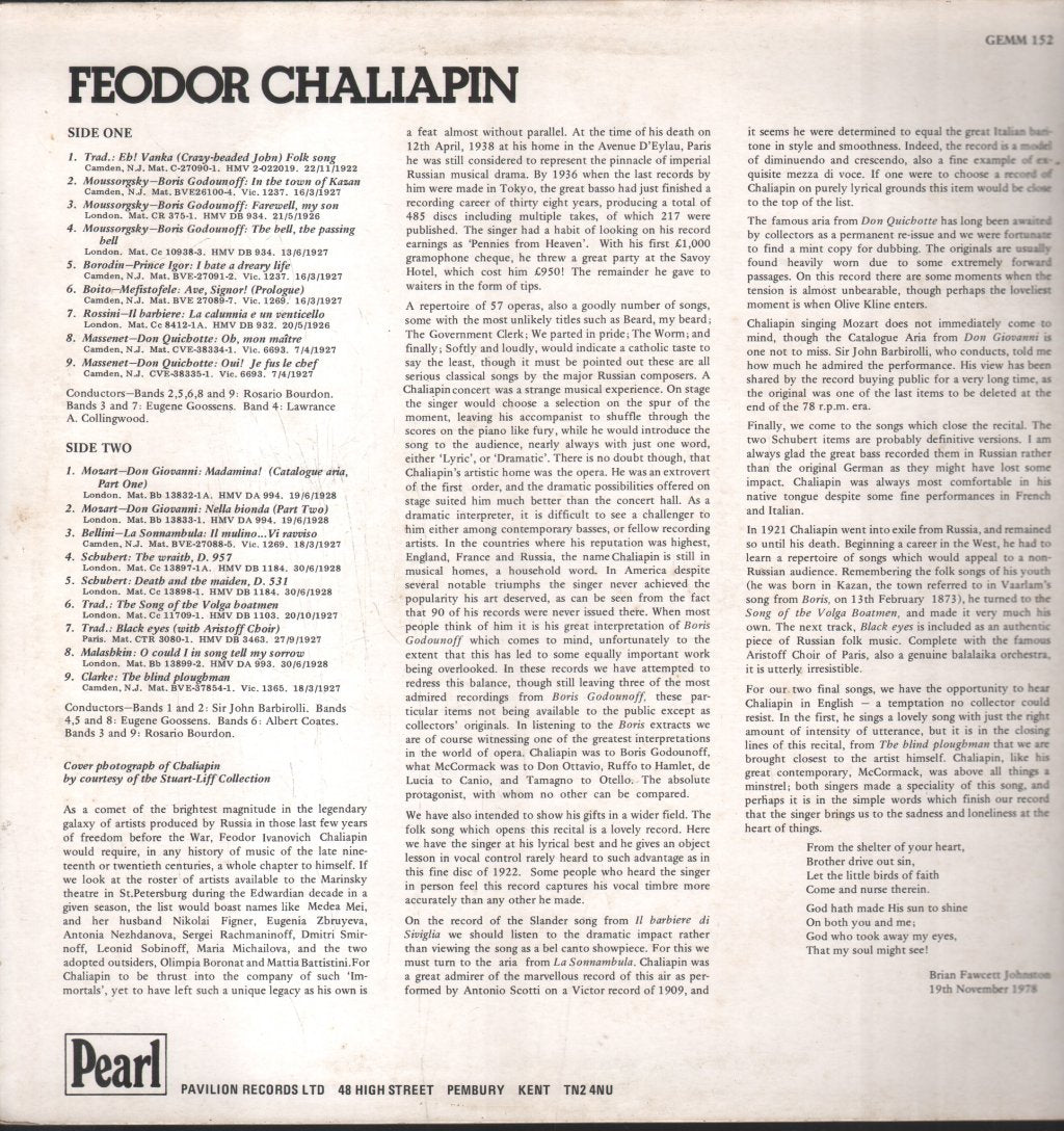 Feodor Chaliapin - Feodor Chaliapin - Lp