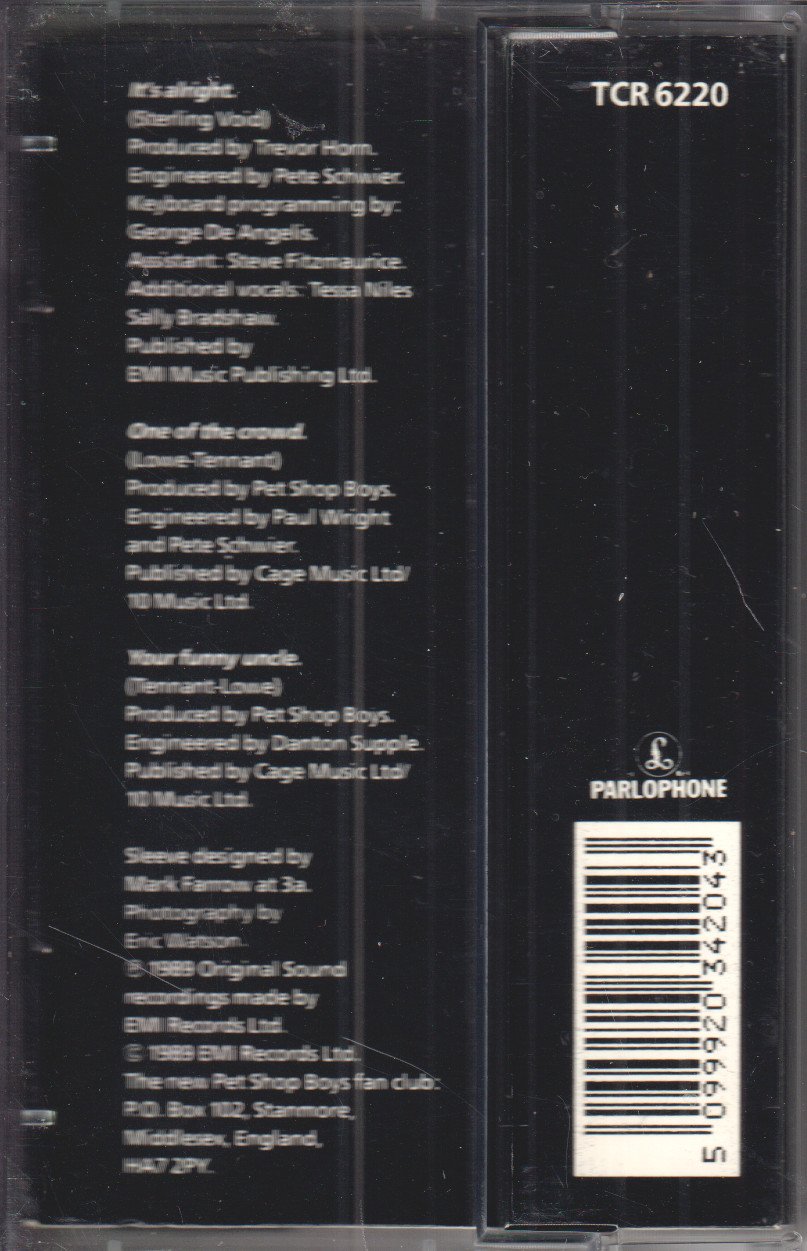 Pet Shop Boys - It's Alright - Cassette