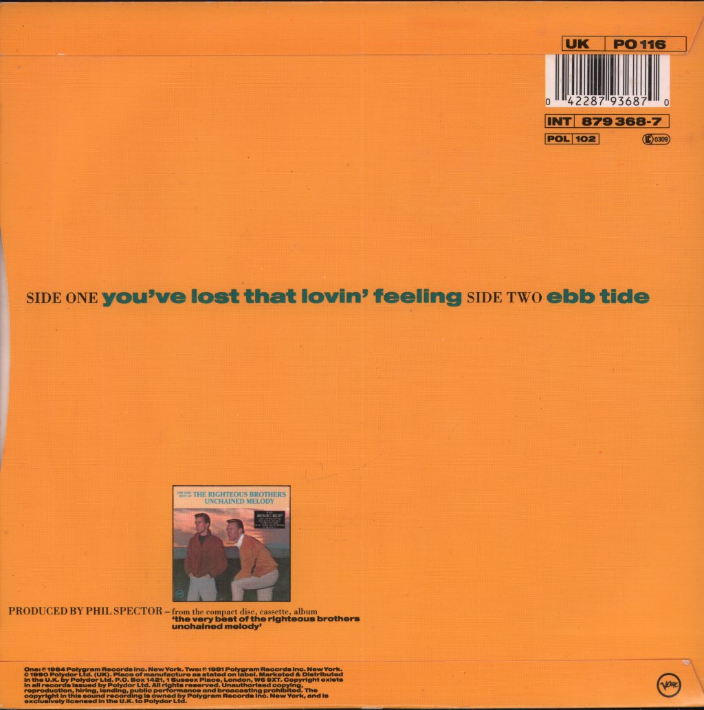 Righteous Brothers - You've Lost That Lovin' Feeling - 7 Inch