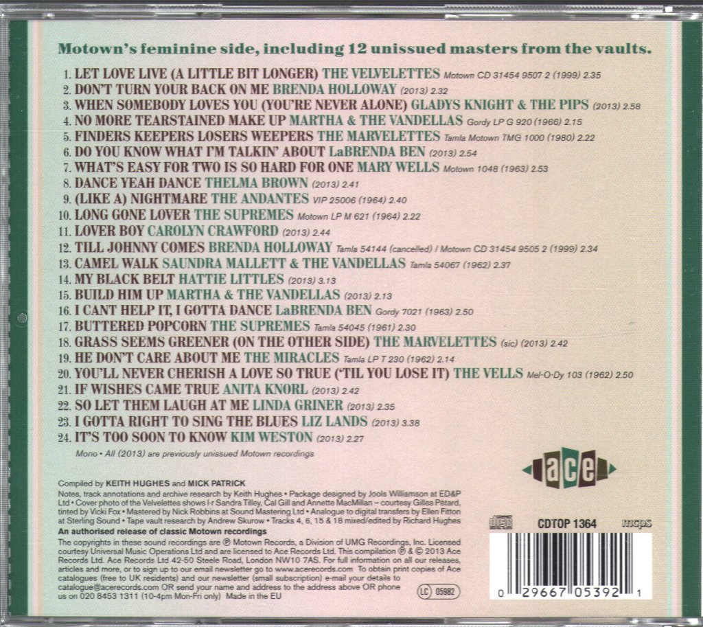 Various Artists - Finders Keepers (Motown Girls 1961-67) - Cd
