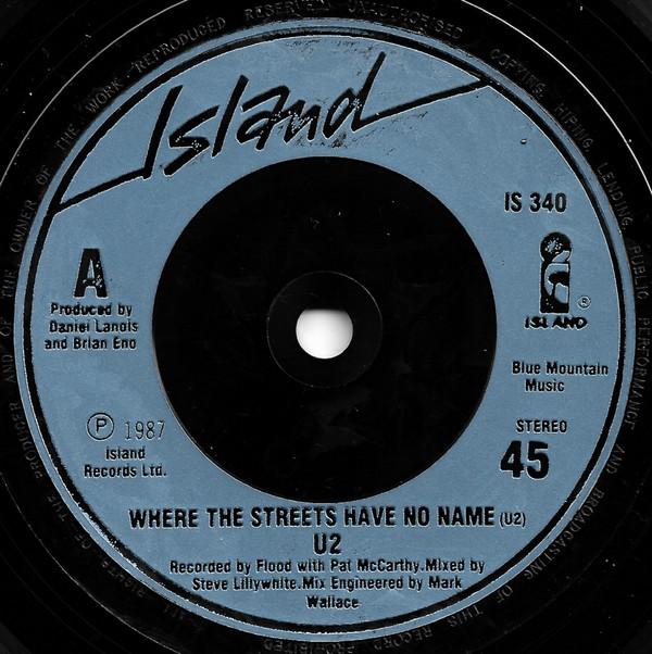 U2 - Where The Streets Have No Name - 7 Inch