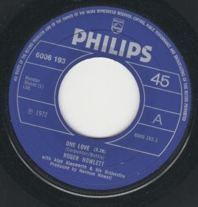 Roger Howlett - One Love - 7 Inch