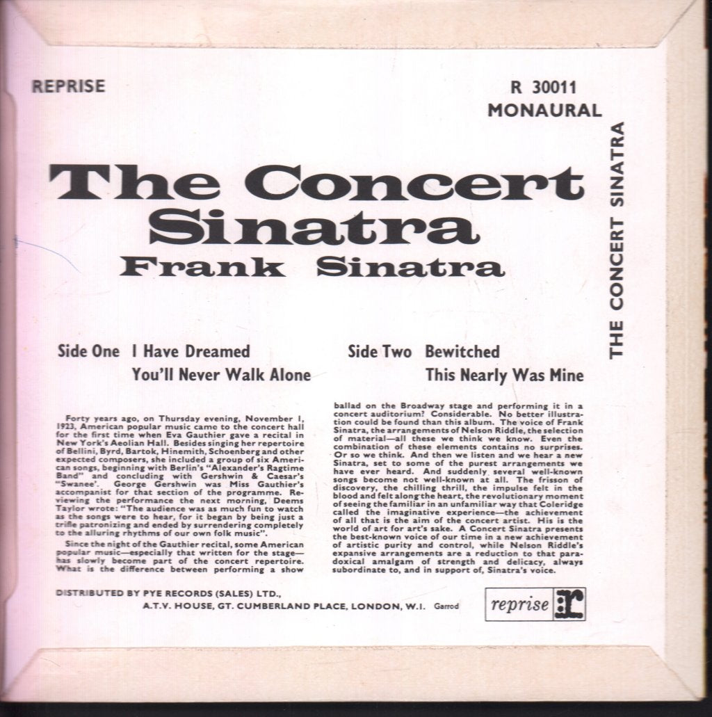 Frank Sinatra - Concert Sinatra - 7 Inch