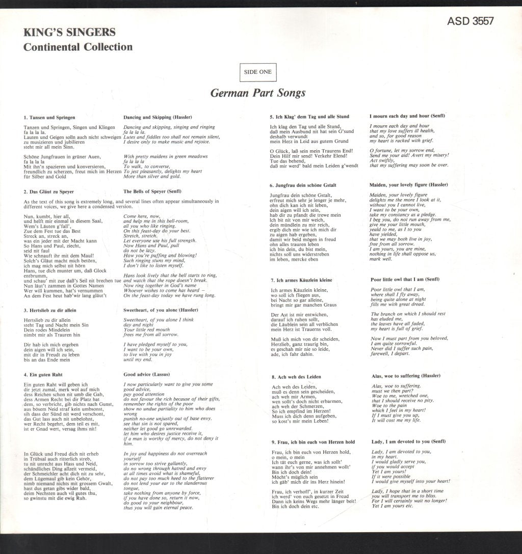 Kings Singers - Continental Collection - Lp