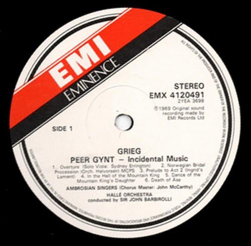Halle Orchestra - grieg Peer Gynt incidental music - Lp