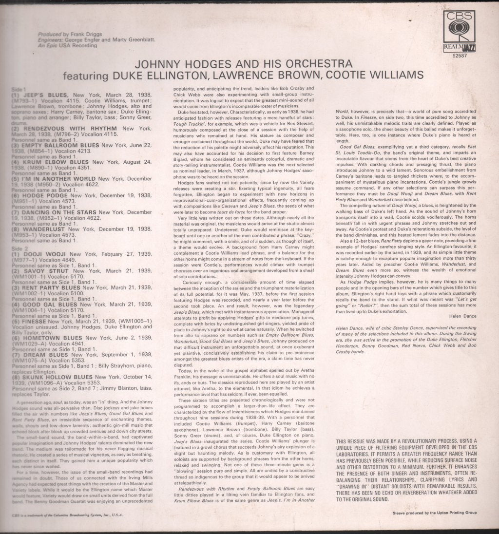 Johnny Hodges And His Orchestra - Hodge Podge - Lp
