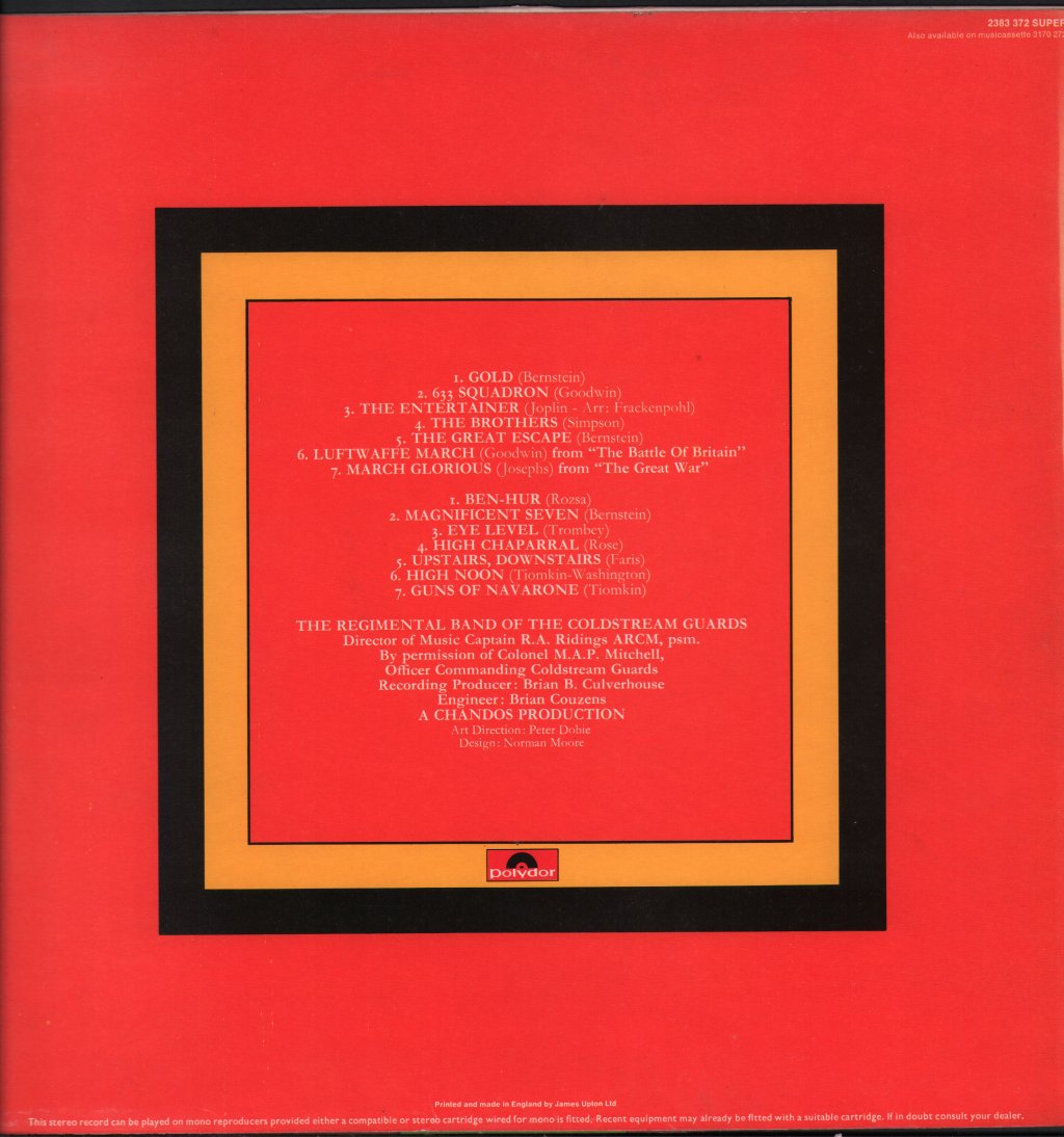 Regimental Band Of The Coldstream Guards - March Glorious - Great Themes From Films & TV - Lp