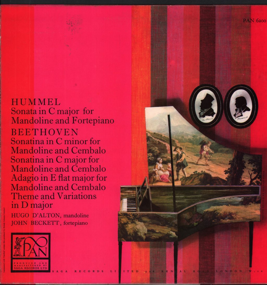 Hugo D'Alton / John Beckett - Music For The Mandoline - Works By Beethoven, Hummel - Lp