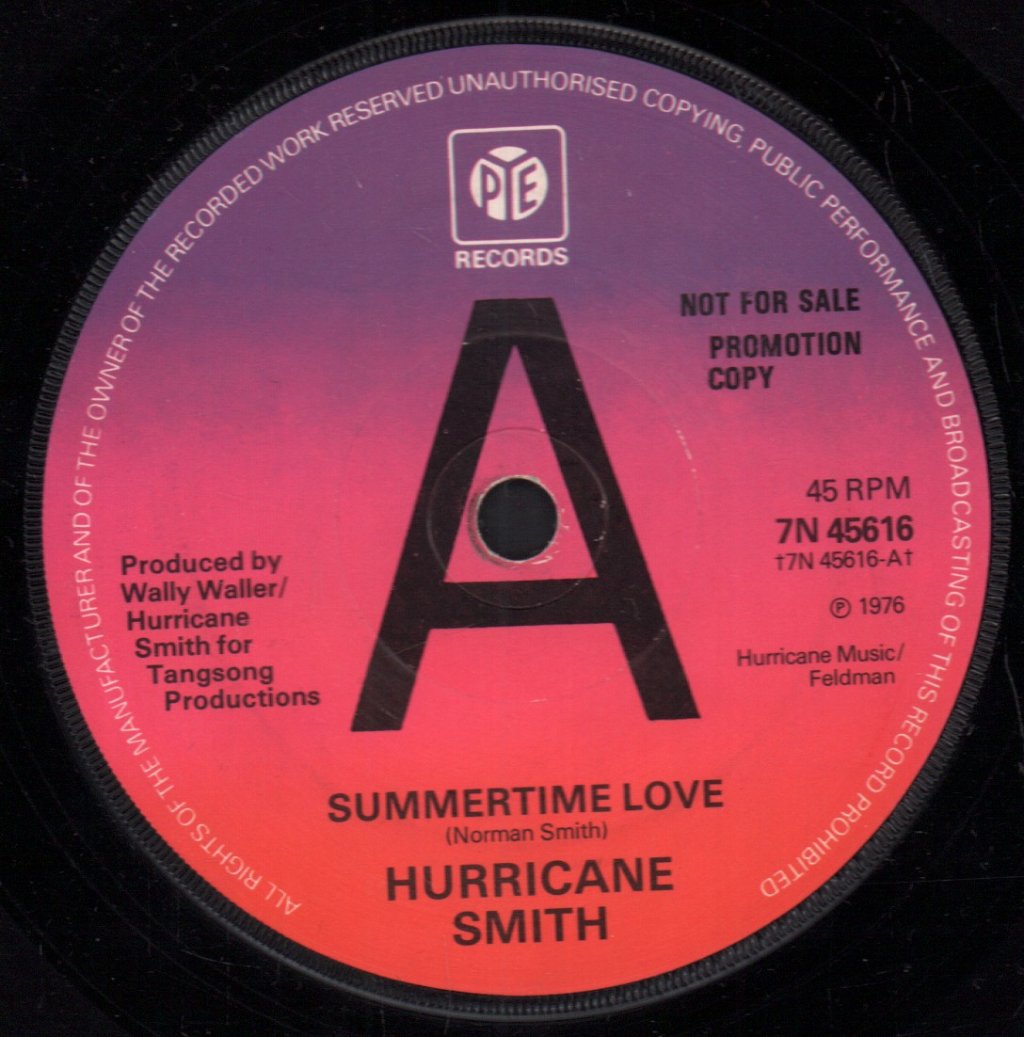 Hurricane Smith - Summertime Love - 7 Inch