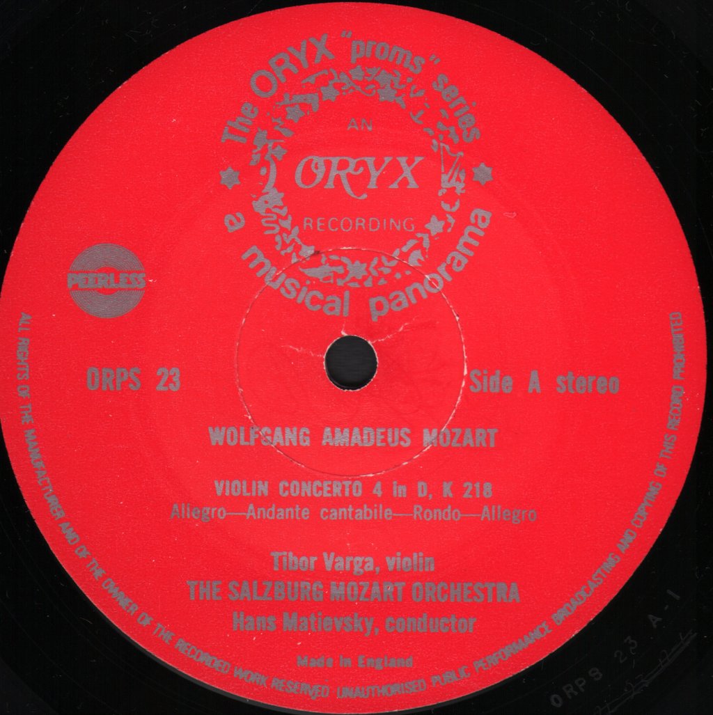 Tibor Varga - Wolfgang Amadeus Mozart Violin Concerto 4 - Lp