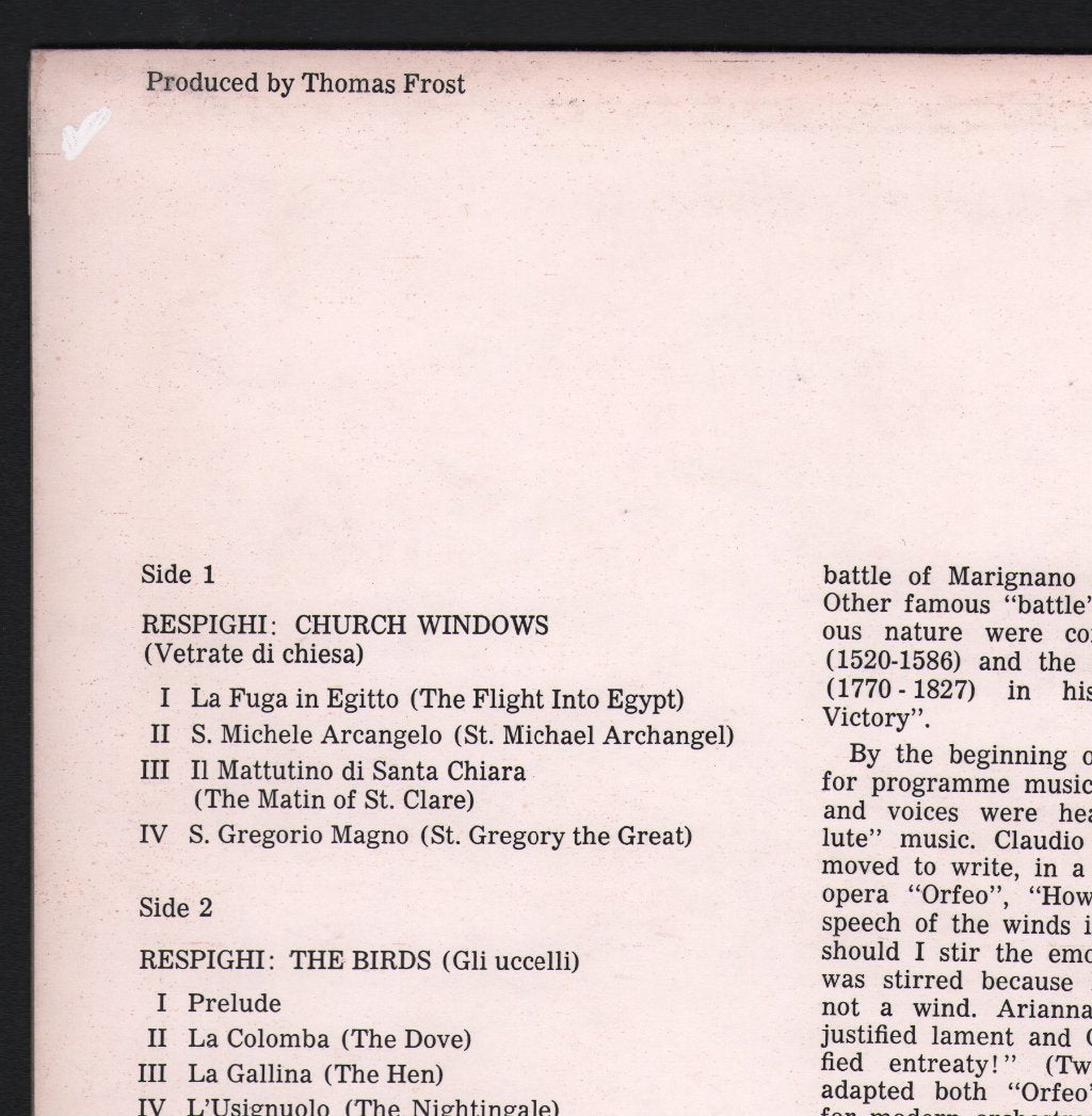 Eugene Ormandy / Philadelphia Orchestra - Respighi - Birds, Church Windows - Lp