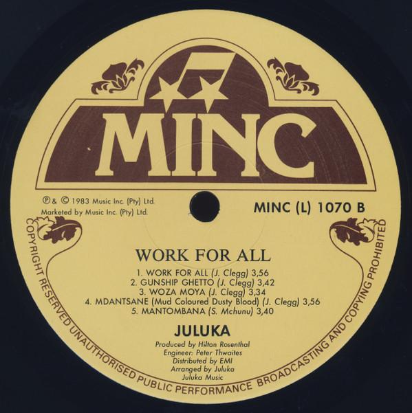 Juluka - Work For All - Lp