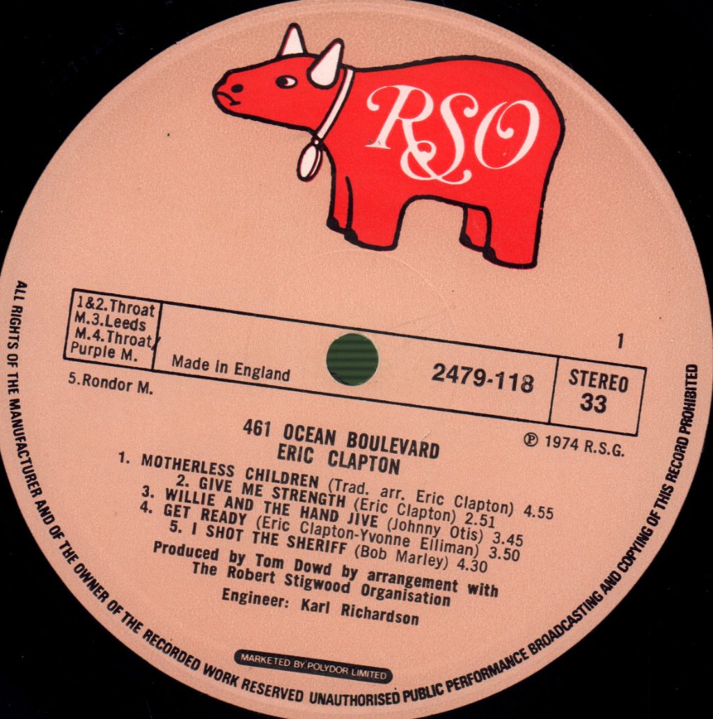 Eric Clapton - 461 Ocean Boulevard - Lp