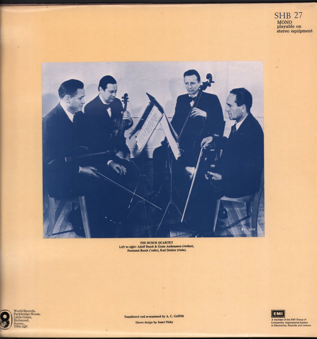 Busch Quartet - Beethoven Quartets - Double Lp