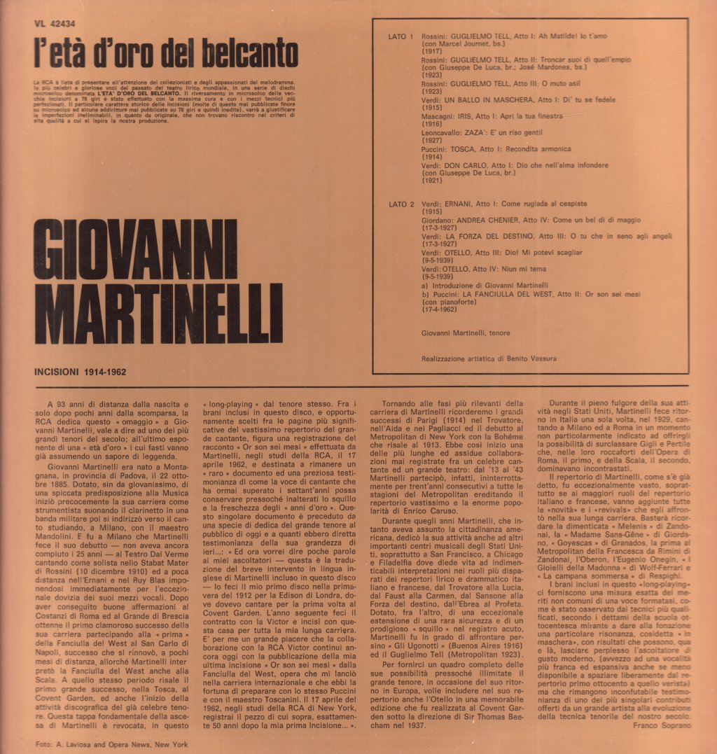 Giovanni Martinelli - Giovanni Martinelli - Lp