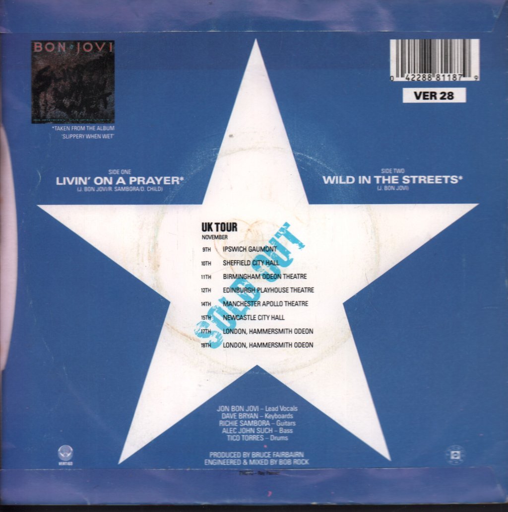 Bon Jovi - Livin' On A Prayer - 7 Inch