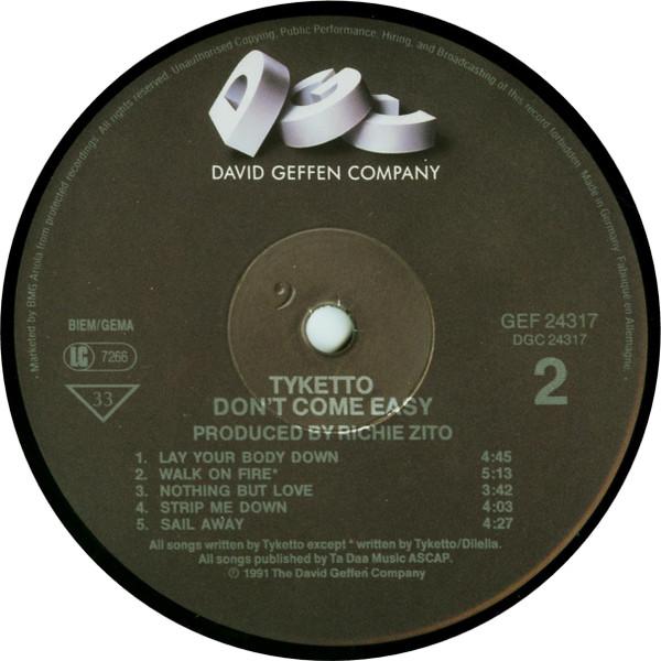 Tyketto - Don't Come Easy - Lp