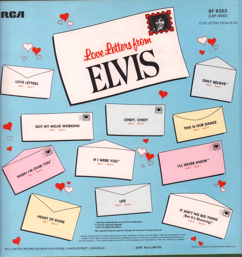 Elvis Presley - Love Letters From Elvis - Lp