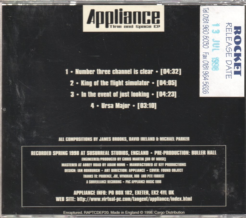 Appliance - Time And Space EP - Cd