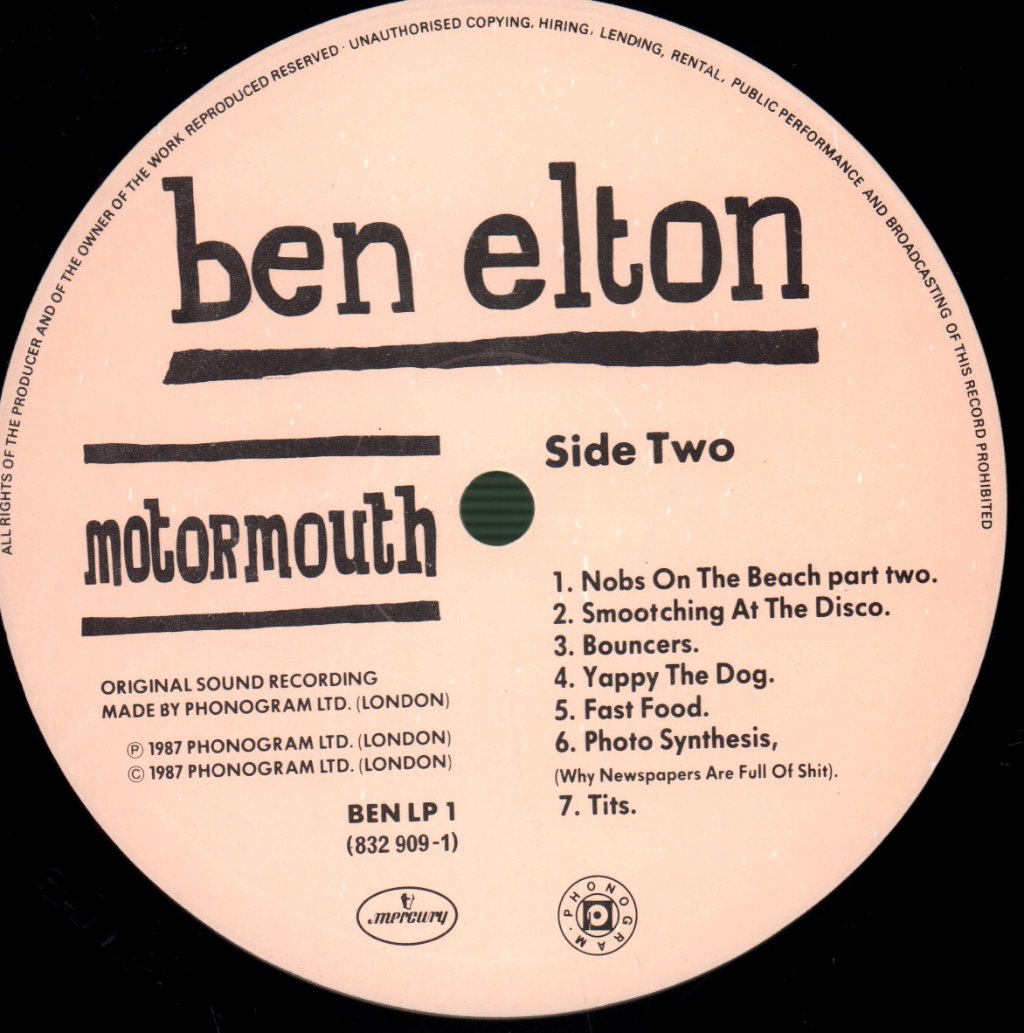 Ben Elton - Motormouth - Lp
