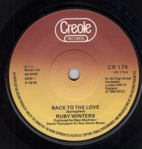 Ruby Winters - Back To The Love - 7 Inch