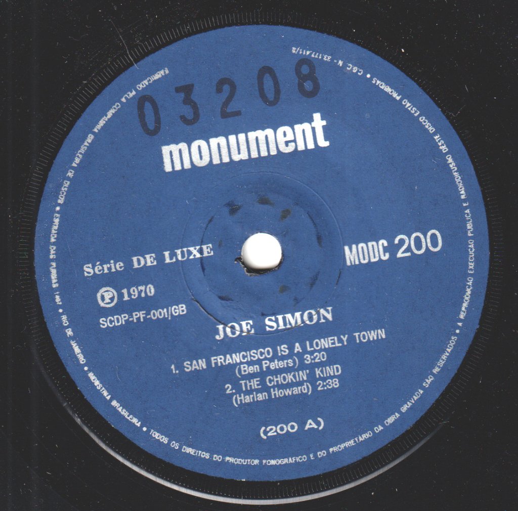 Joe Simon - san francisco is a lonely town - 7 Inch