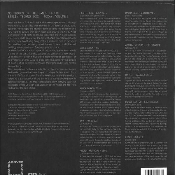 Various Artists - No Photos On The Dancefloor! Berlin Techno 1997-Today (Volume 2) - Double 12 Inch