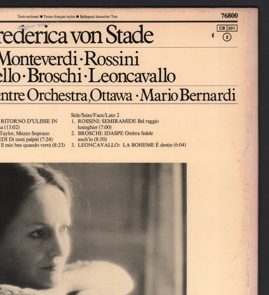 Frederica von Stade / National Arts Centre Orchestra / Mario Bernardi - Frederica von Stade . Bernardi - Lp