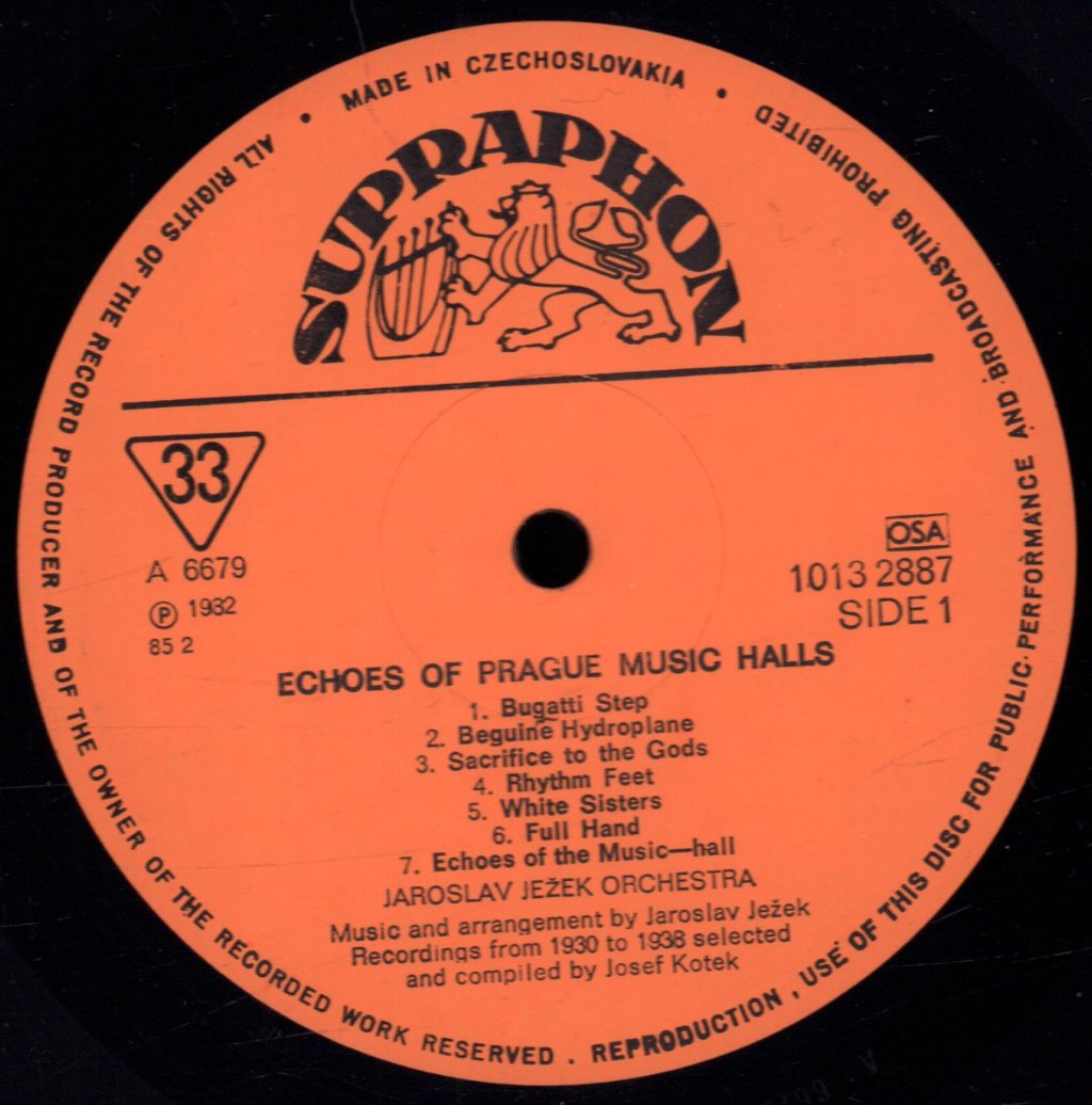 jaroslav jezek orchestra - Echoes Of Prague Music Halls - Lp