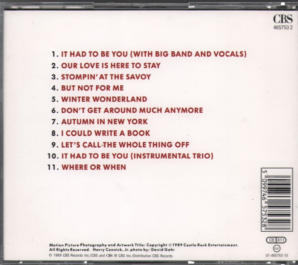 Harry Connick Jr - Music From The Motion Picture "When Harry Met Sally..." - Cd