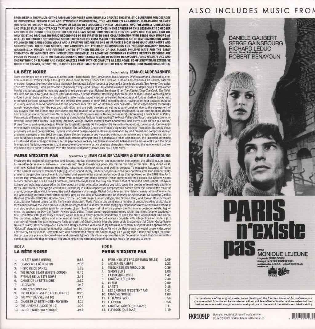 Jean-Claude Vannier - La Bete Noire / Paris N'existe Pas - Lp